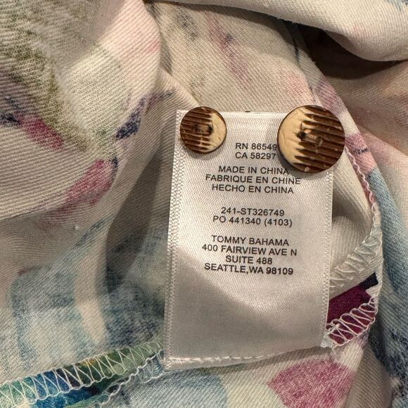 Tommy Bahama GARDEN OF HOPE AND COURAGE SILK-BLEND CAMP SHIRT IN WHITE M - Picture 5 of 6